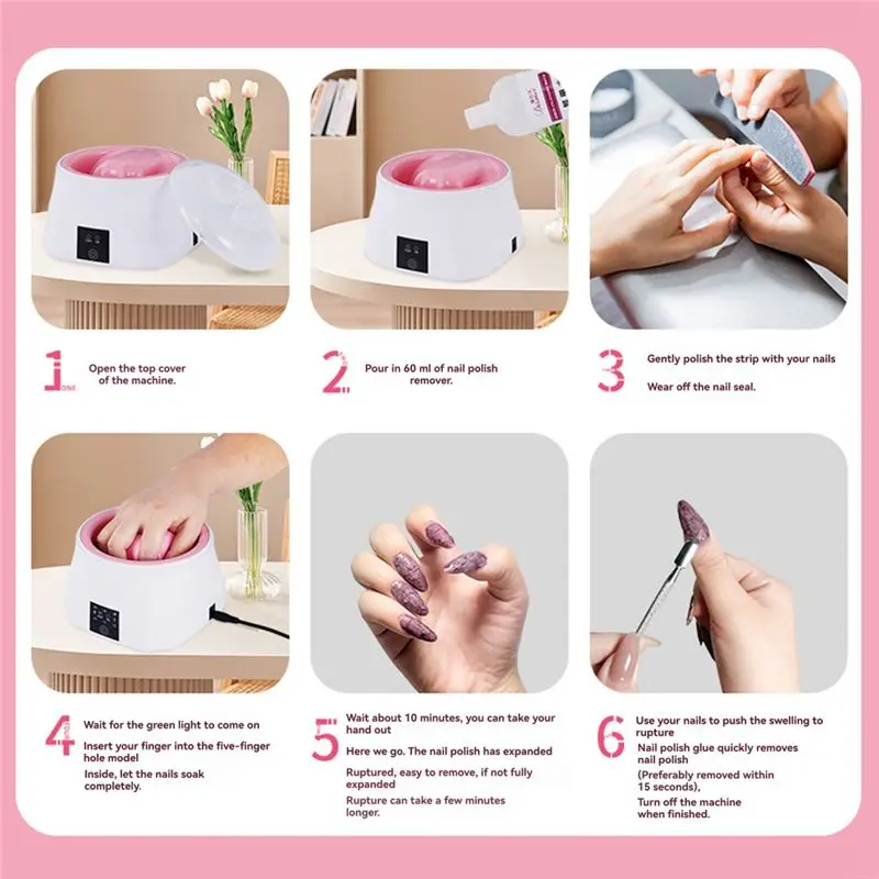 AB68 Electric Nail Soaking Bowl Acetone Proof: Faster Soak Off Gel Nail Polish Remover Bowl- Heated Manicure Bowl