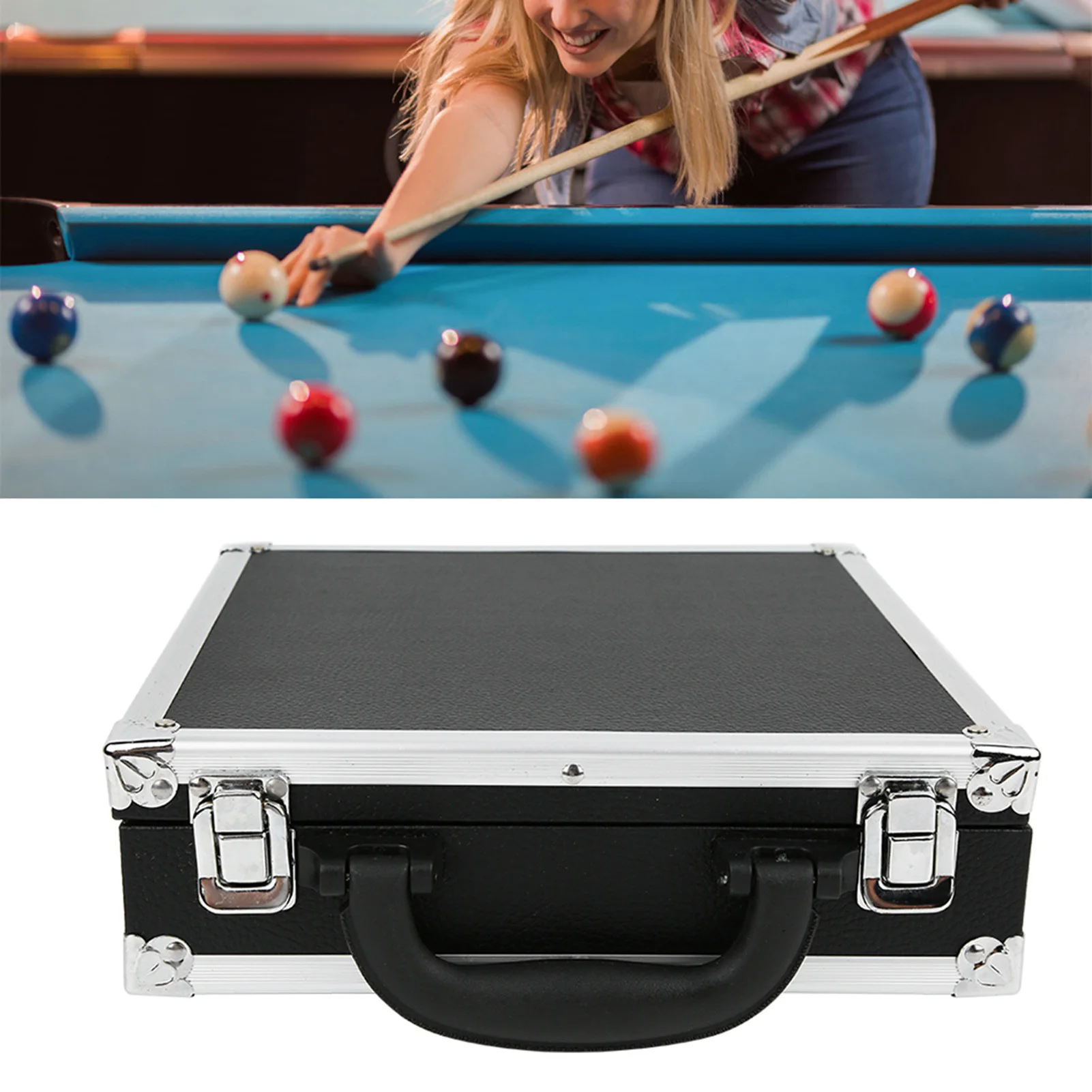 Snooker Billiard Balls Storage Box Pool Carrying Case Accessory with Carry Handle