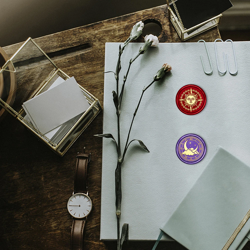 Wax Seal Stamps Cat Dog Butterfly Pattern Spaceman Sun Moon Abstract Design for DIY Greeting Card Decor Sealing Wax Stamper 2024