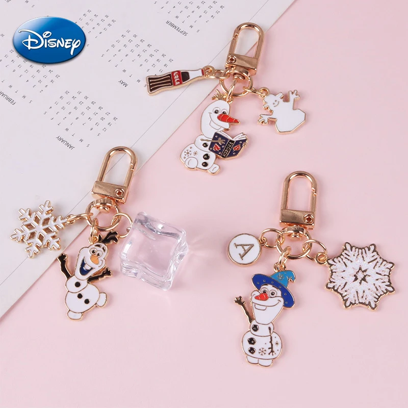 Disney Frozen Snowman Olaf Creative Cute Keychain Fashion Car Keys for Girls Pendant Women Trendy Bag Keyring Kids Small Gifts