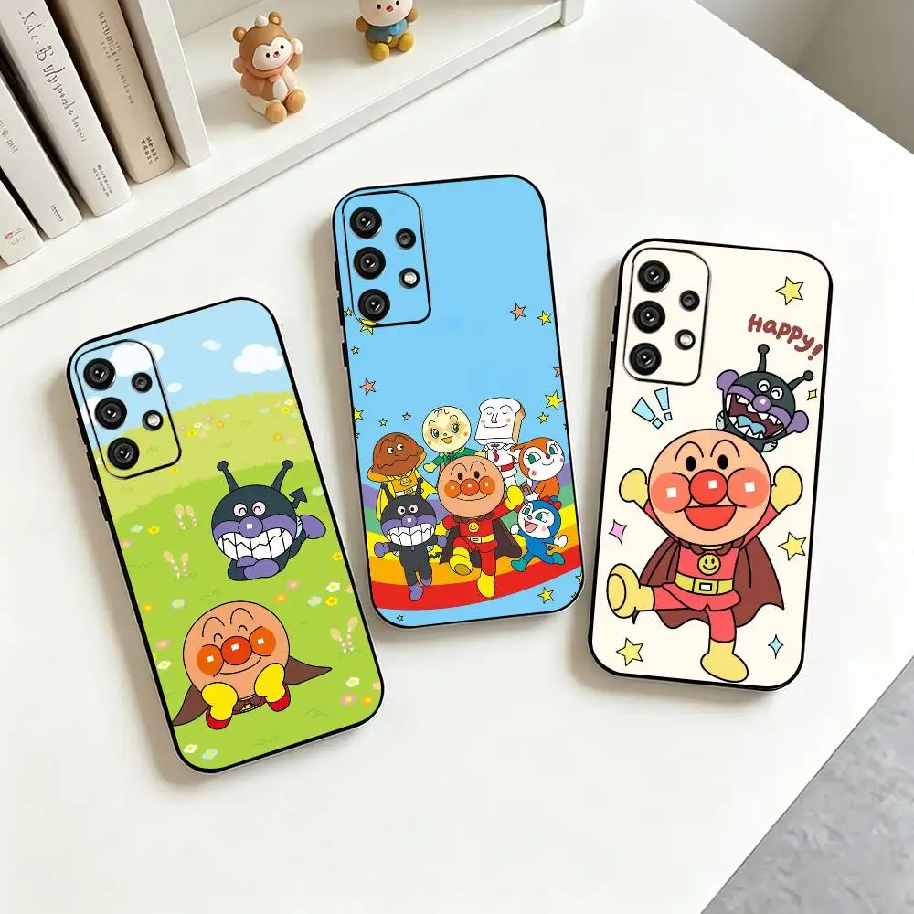A-Anpanman Classic Kids Cartoon  Phone Case Black Silicone Soft For Samsung S25,S24,S21,S22,S23,S30,Ultra,S20,Plus,Fe,Lite