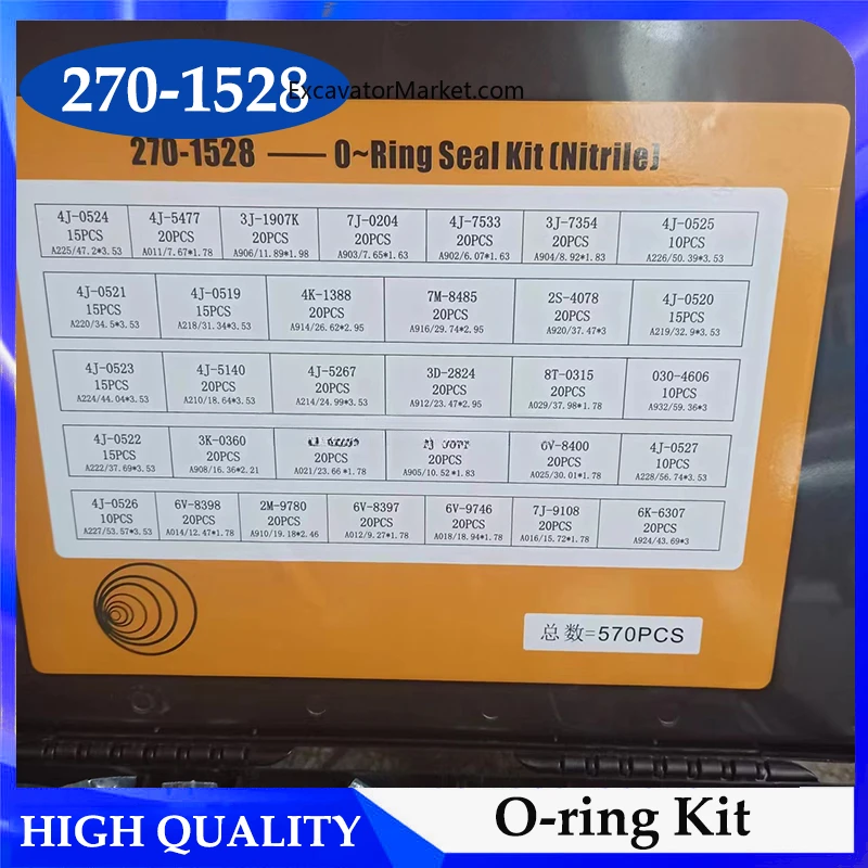 For Caterpillar Cat Machine Excavator Construction Machinery Parts Seal Kits O Ring Kit 270-1528 2701528 O-Ring Seal Kit