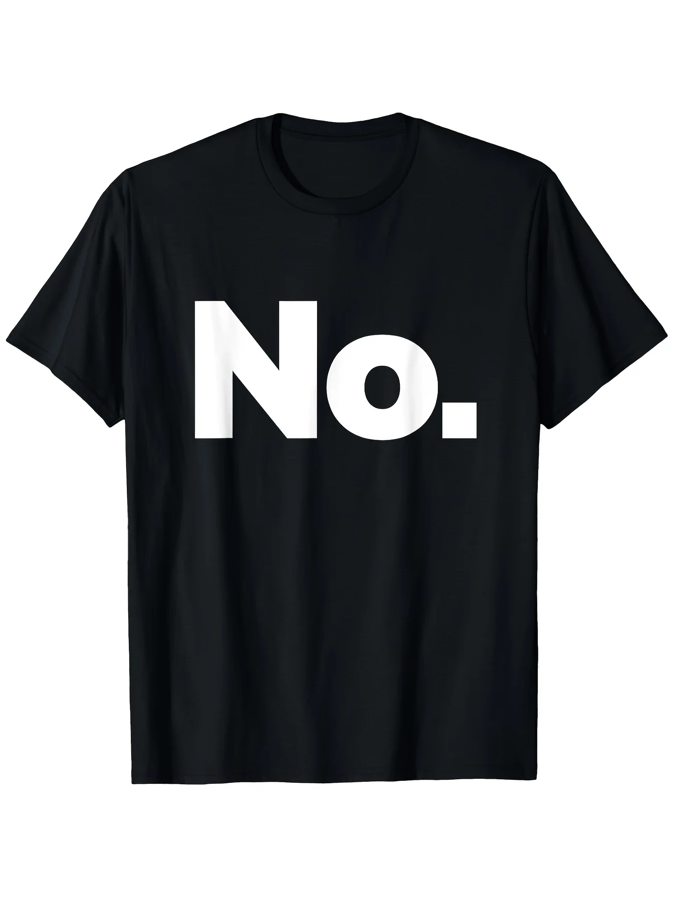 Men's T-Shirt , Crew Neck, Short Sleeve, Black with Bold White Lettering, Ideal for Casual Outdoor Wear, Machine Washable, Drop Shoulder, Short Sleeve - Versatile And Comfortable for Casual Outings