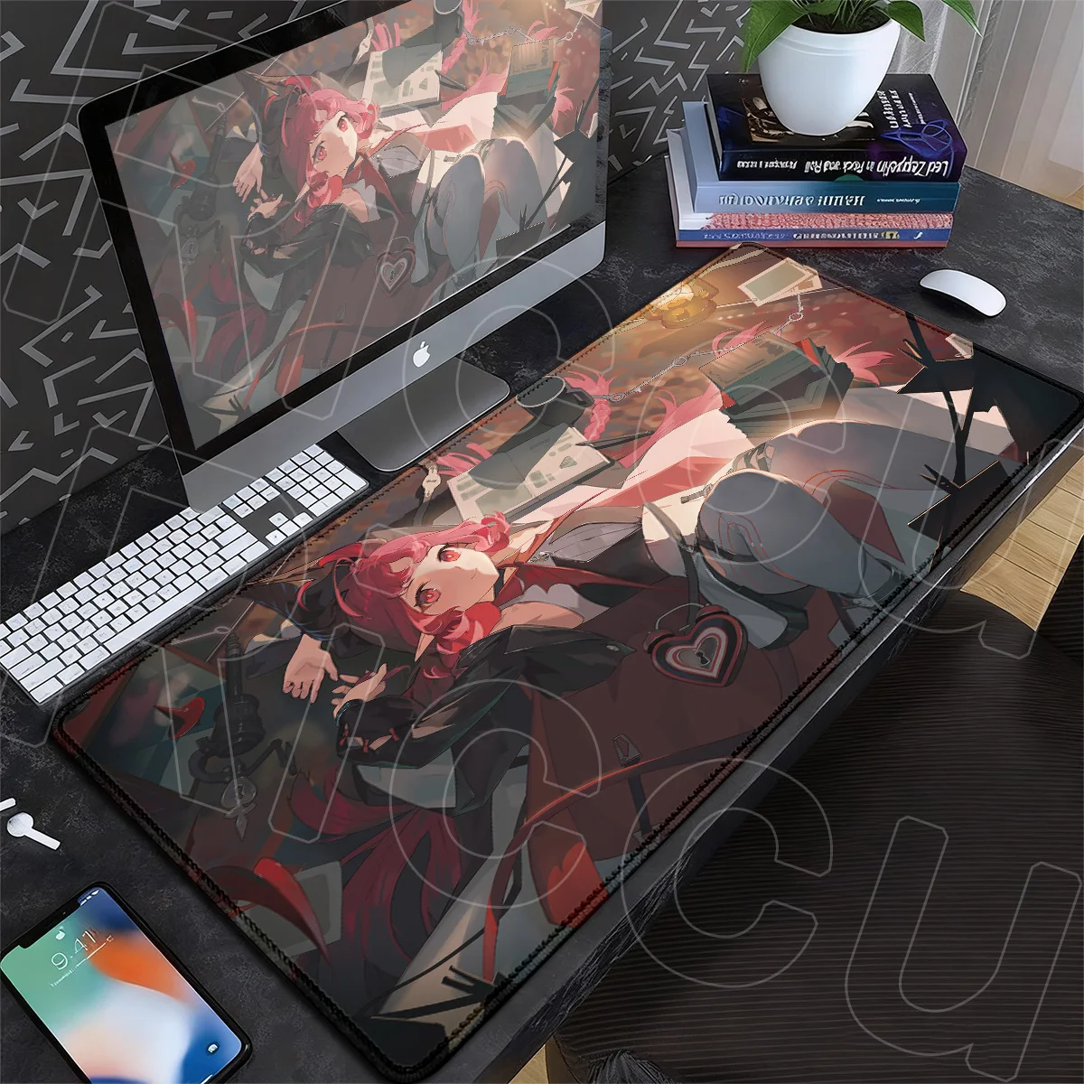 Non-slip Rubber Base Gaming Rug Large PC Office Accessories Arknights Kawaii Anime Girl Nymph Mouse Pad XXL Desktop Speed Carpet