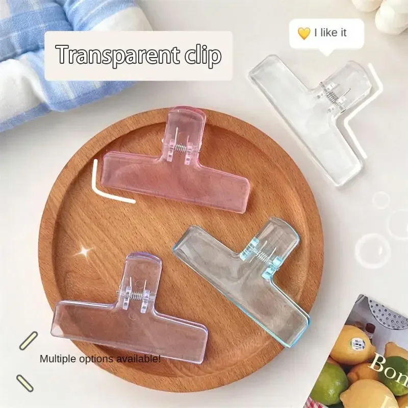Transparante kleurrijke Jelly Clips kawaii papieren map Acryl helder lange staart clip opslag clip kantoor schoolbenodigdheden