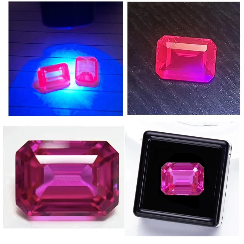 Hübscher rosa Rubin, UV-Test bestanden, Rubin im Smaragdschliff, Mohs-Härtegrad, für Schmuckherstellung/Sammlung/Geschenk, Edelstein – Detail 1