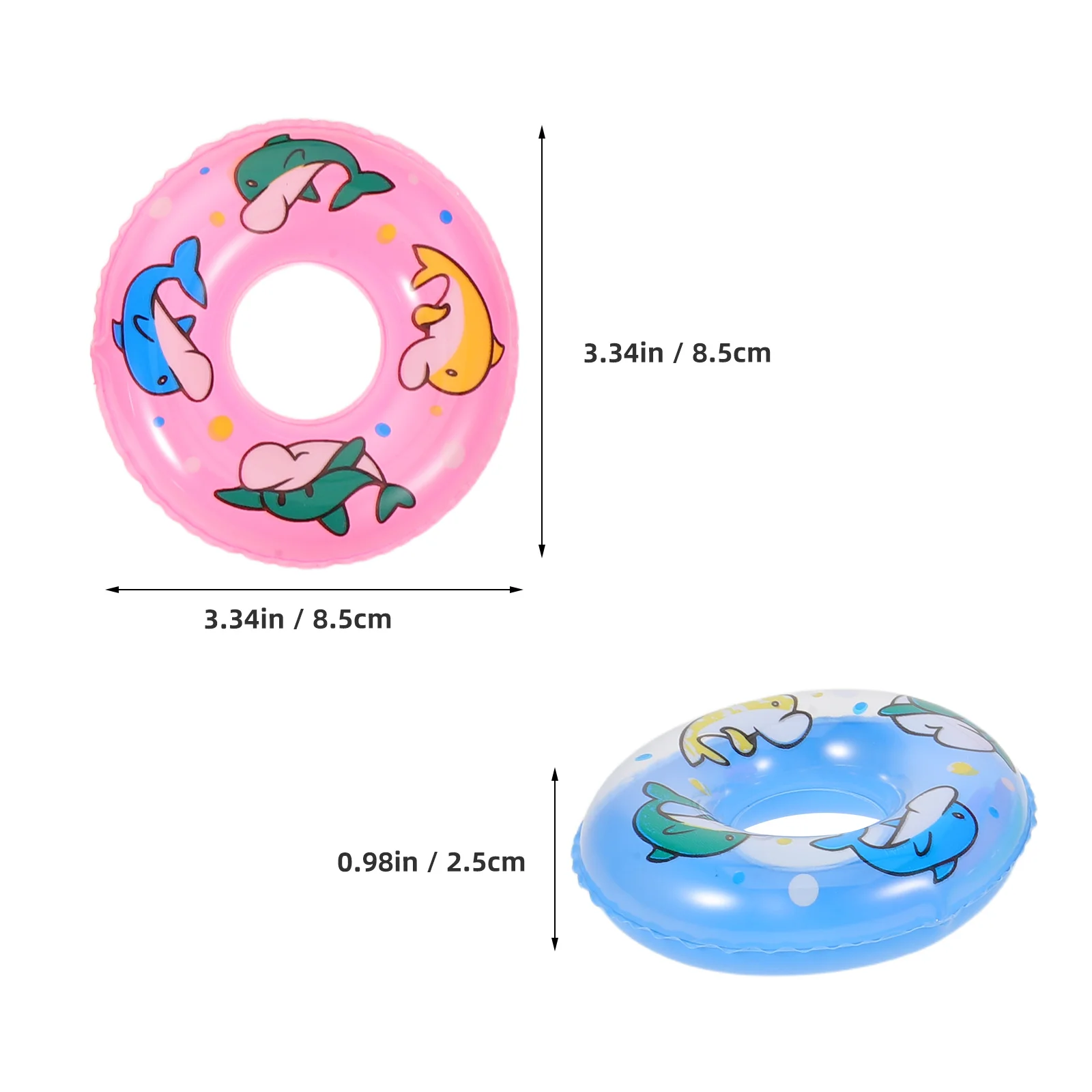 Mini anneaux de natation gonflables, 48 pièces, Design dauphin, flotteur de piscine d'été, accessoires de photographie, accessoires de maison de poupée, fête à la piscine