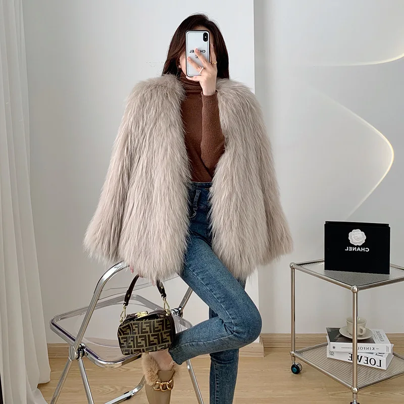 

Новая двусторонняя шуба из меха норки для женщин, средней длины, повседневная, с V-образным вырезом, осенне-зимняя верхняя одежда, модный корейский стиль