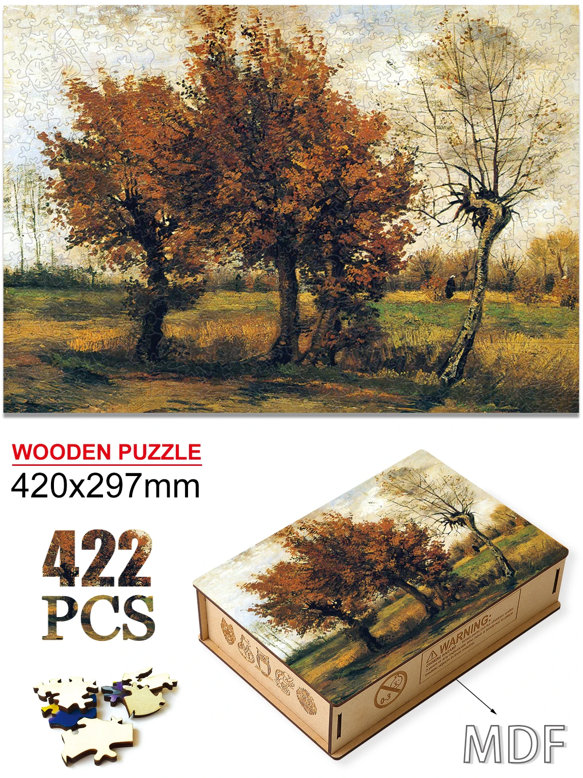 Wooden Van Gogh Jigsaw Puzzles Beautiful Landscape Painting Puzzles For Adults Kids Popular Family Game Creative DIY Crafts