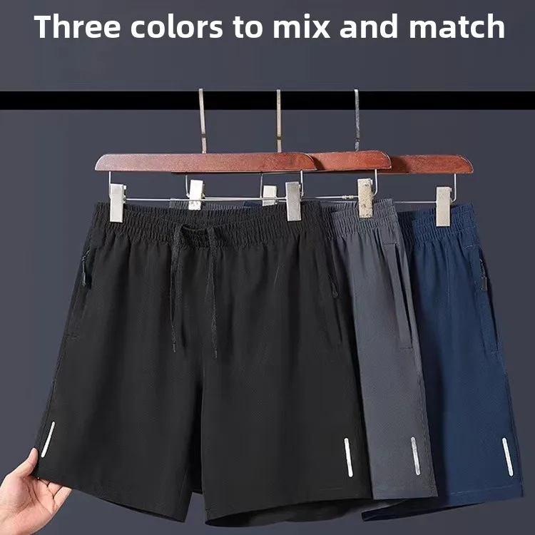 

Ice Silk Qui Dry Sports orts Men's Summer Casual Running Training Beachwear Fourths Length Straight Leg Loose Fit Youth F...
