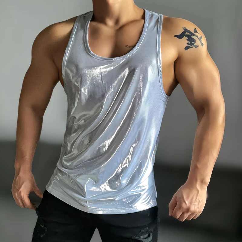 Muscular Man Gogo Dancer Costume Men Laser Vest Sexy Pole Dance Top Bar Nightclub Ds DJ Rave Outfit Stage Solo Wear XS7225 image 5