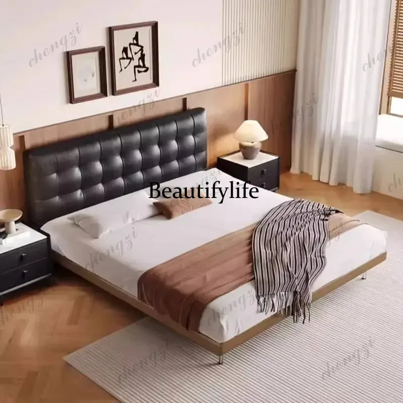 European Queen Double Bed Elegant Pretty Unique Solid Wood Platform Bed Bases Bedroom Modern Cama Box Solteiro Home