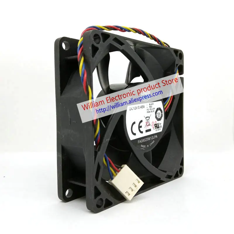 Original FA08025M12LPA 12V 0.45A 8CM 80*80*25MM 4 wire PWM hydraulic mute selling CPU fan FONSONING