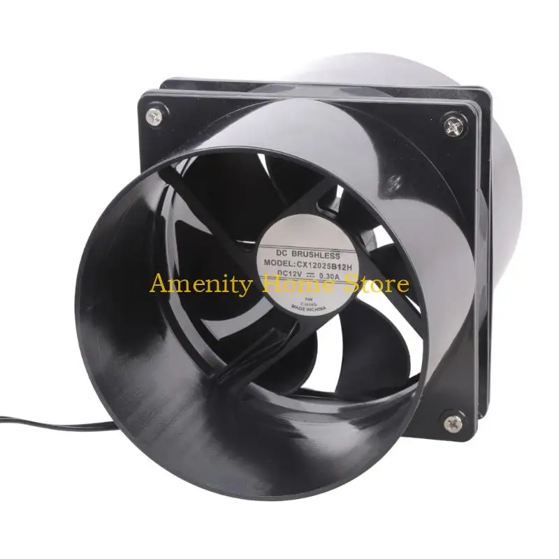 F26C Versatile 12cm Ventilation Fan Circular Air Outlet Suitable for Kitchens Bathrooms Greenhouses Duct Exhaust Fan