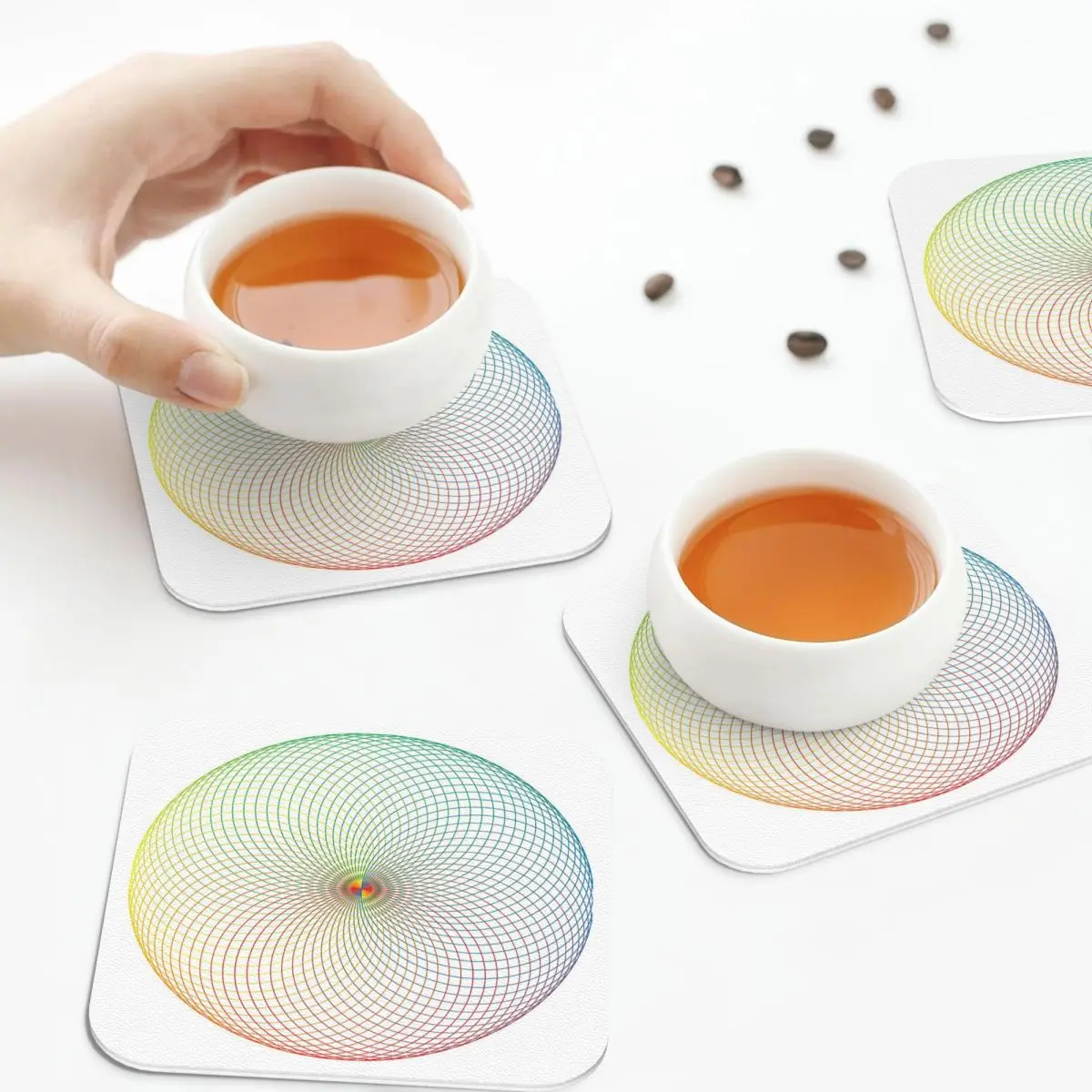 

Спиральные подставки, кожаные салфетки, водонепроницаемые изоляционные кофейные коврики для дома, кухни, обеденные подушечки, набор из 4 шт.