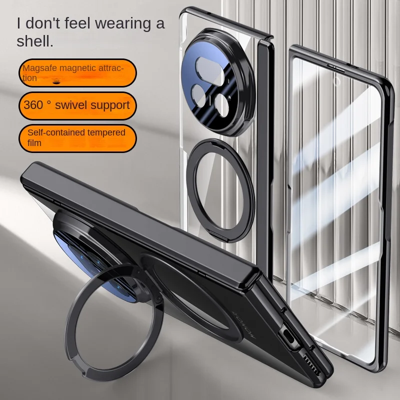 포 아너 매직 V5 케이스 고급 도금 맥세이프 링 스탠드 마그네틱 보호 백 커버 케이스 매직 V5 V 5 풀 커버 쉘
