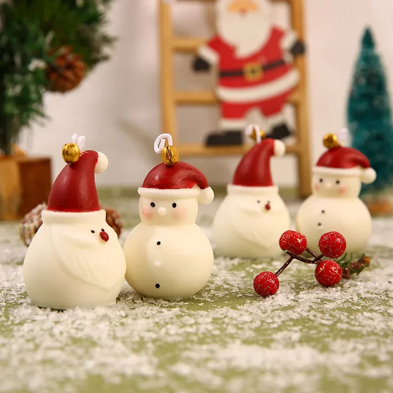 1Pc Christmas Santa Claus Scented Candle Natural Soy Wax Smokeless Aromatherapy Festive Decor Ornament Long-Lasting Fragrance