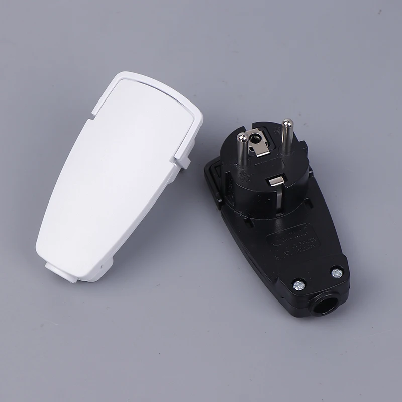 Hot Sale Extra Flat Plug 250 V (16 A) White Socket Adapter With Folding Handle & Cable Kink Protection, European Standard