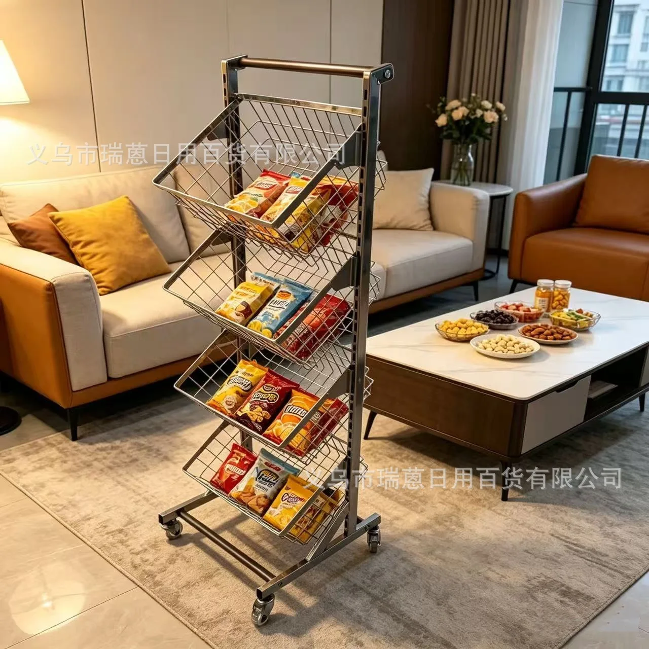 DSA vintage style carbon steel multi-layer kitchen storage cart, bedroom and study clothes storage rack, household organizer