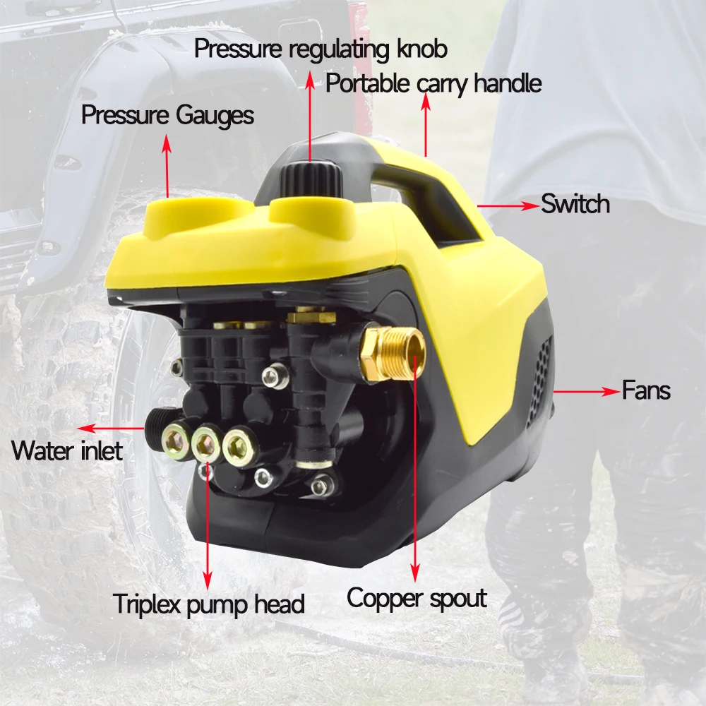 Lavatrice per auto domestica a pressione regolabile 220V piccola pistola ad acqua a induzione automatica attrezzatura per strumenti di pulizia ad alta pressione