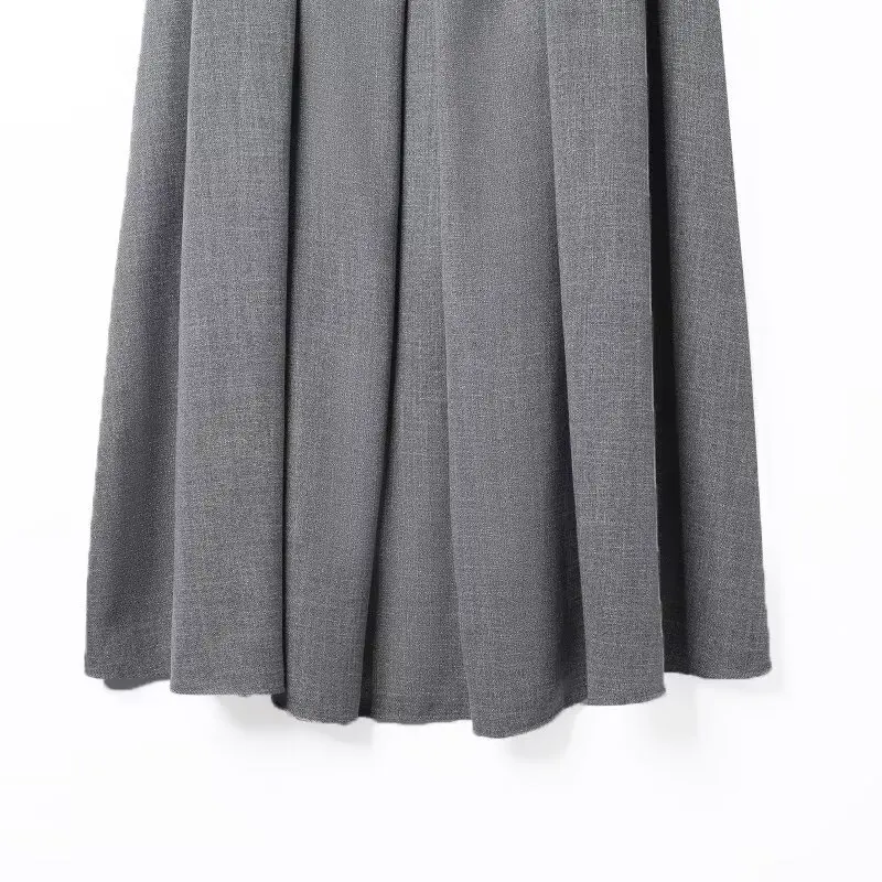 تنورة نسائية جديدة لخريف 2025 على الطراز الأوروبي والأمريكي للتنقل بمزاج عصري متعددة الاستخدامات وحزام مطابق