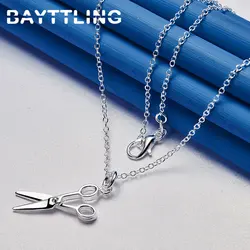 2024 New 925 Sterling Silver 16-30 Inches Fine Scissors Necklace For Women Men Fashion Charm Wedding Gift Jewelry Accessories