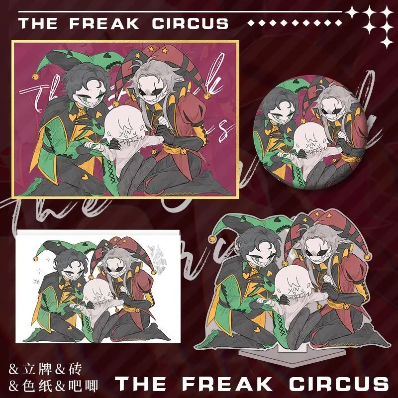Llavero de anime The Freak Circus Pierrot ‌ Arlequina ‌   Llavero para hombre y mujer, figura Kawaii de dibujos animados, llavero acrílico, colgante, regalo