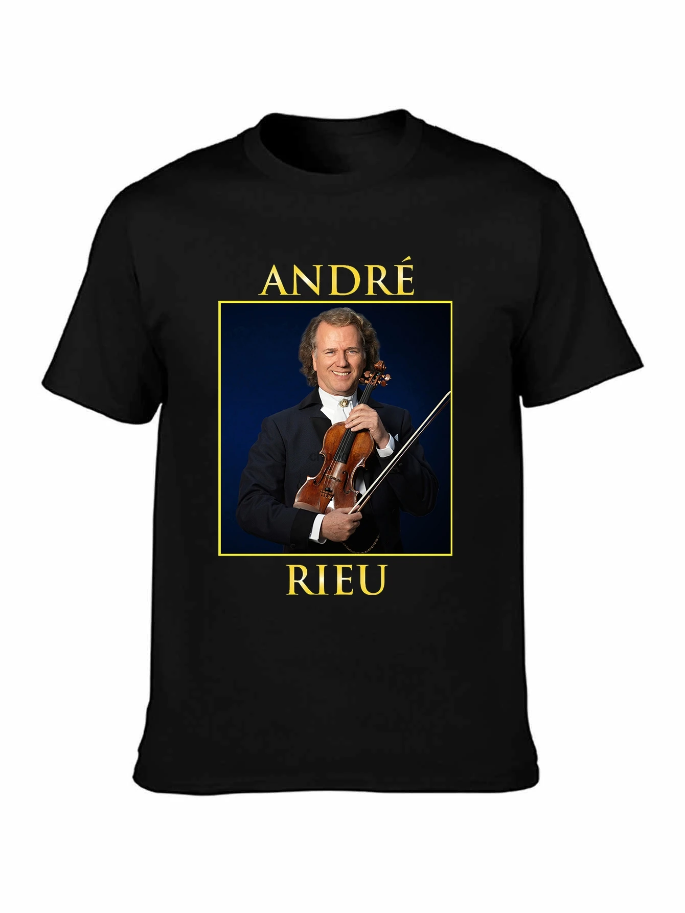 Camiseta negra con cuello redondo de Andre Rieu para hombre