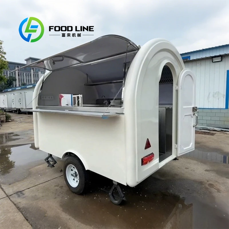 

Открытый небольшой круглый грузовик для уличной еды, мобильная тележка для общественного питания, коммерческая тележка по индивидуальному заказу