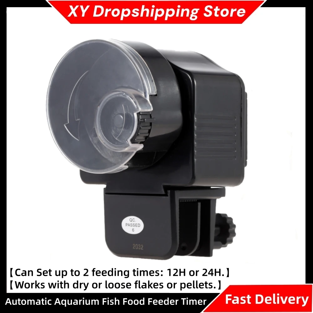 Automatic Aquarium Tank Fish Food Feeder Timer Mini Automatic Fish Feeder Aquarium Small tank Accessories Black