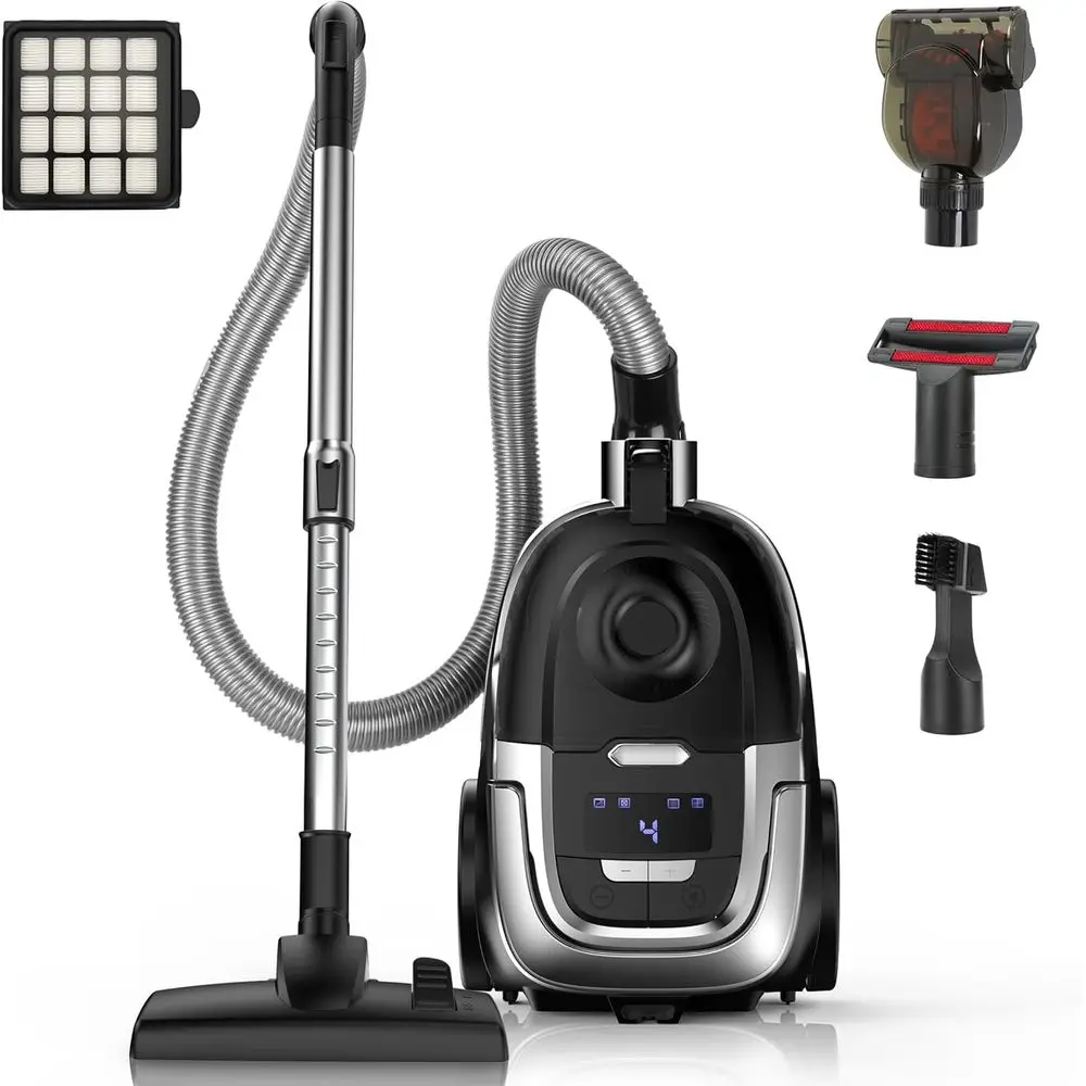 

Канистровый пылесос, пылесос без мешка 40 кПа, 1600 Вт, легкий пылесос для твердых полов, ковров, домашних животных