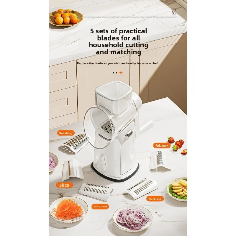 Multifunctional Vegetable Cutting Artifact Hand Roller Kitchen Silk Wiper Slicer Potato Grater Shredder Household