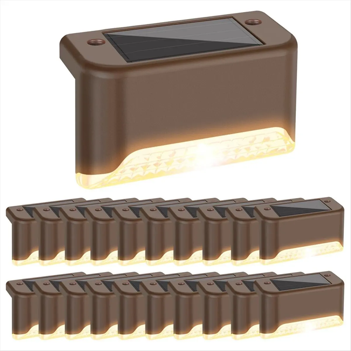 *A91P Solar Deck Light, Waterproof LED Solar Outdoor Step Light, Solar Fence Light, Garden Railing Light Decoration(20Pcs)