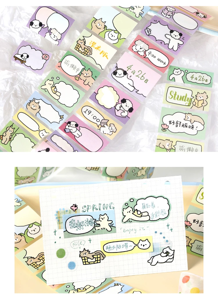 50mmx3m Niedliches Cartoon-Stanzmuster Washi-Tape Kawaii Dekoratives Klebeband Scrapbook-Aufkleber Handgemachtes Masking Tape für Schreibwaren – Detail 10