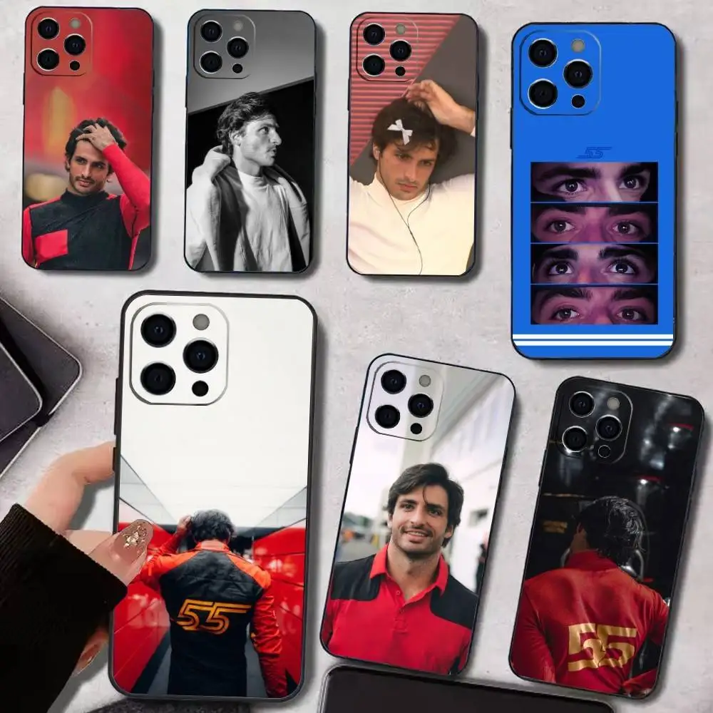 

C-Carlos S-Sainz 55 Phone Case For IPhone 17,16,15,14,13,12,11,Plus,Pro,Max,Plus,XS,soft case Black silicone