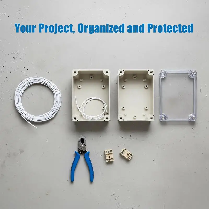 Waterproof Electrical Circuit Enclosure Box IP65 ABS Clear Cover for Workshop Electrical Equipment Safety Protection