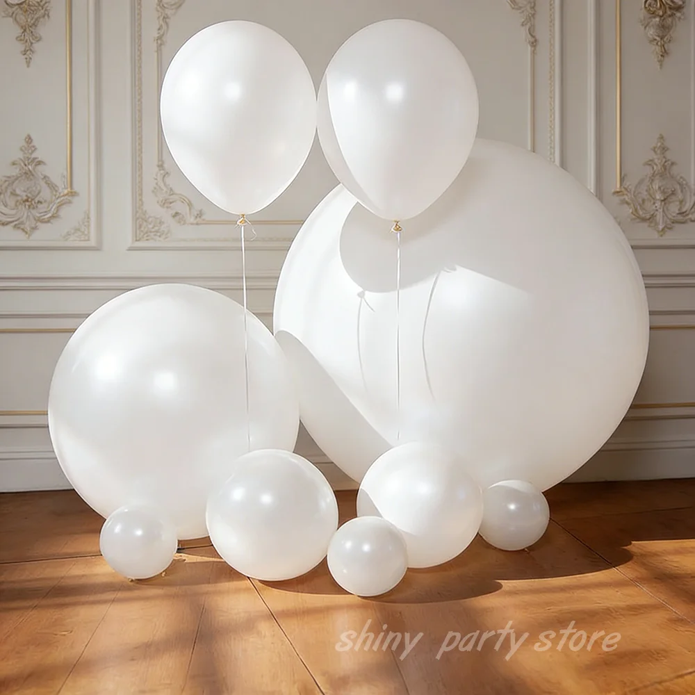 

﻿ 5-36inch White Balloons Shiny Texture Latex Balloon Birthday Wedding Partie Baby Shower Party Decoration Large White Balloon