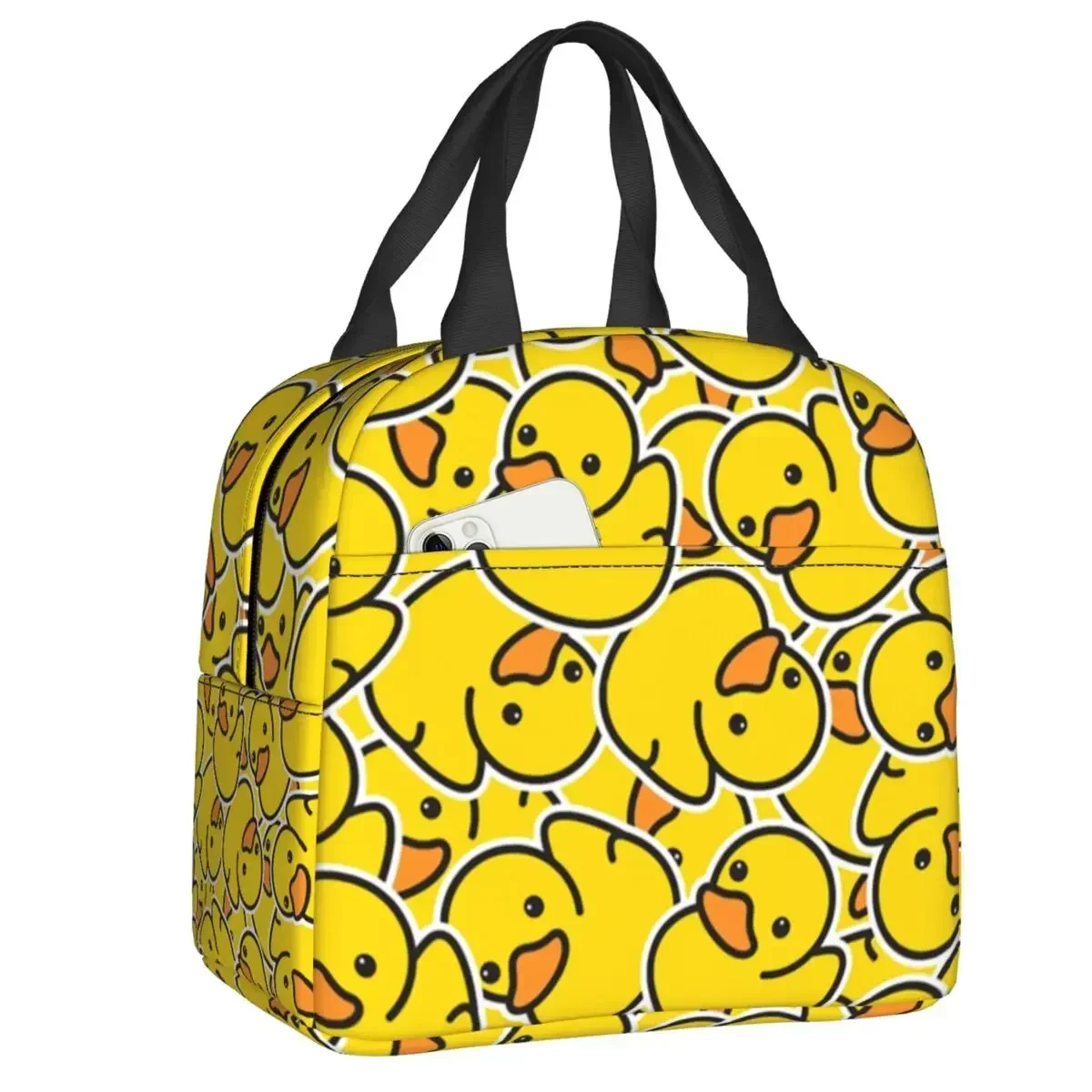 

Yellow Classic Rubber Duck Gothic Lunch Bag Women Warm Cooler Insulated Lunch Boxes for Student School Lunchbag