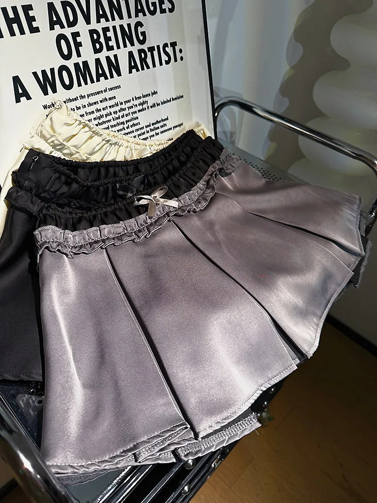 

Женская серебристая мини-юбка в винтажном стиле преппи, плиссированная юбка в стиле Харадзюку, корейский стиль Y2K, короткие юбки 2000-х годов, одежда лето 2026