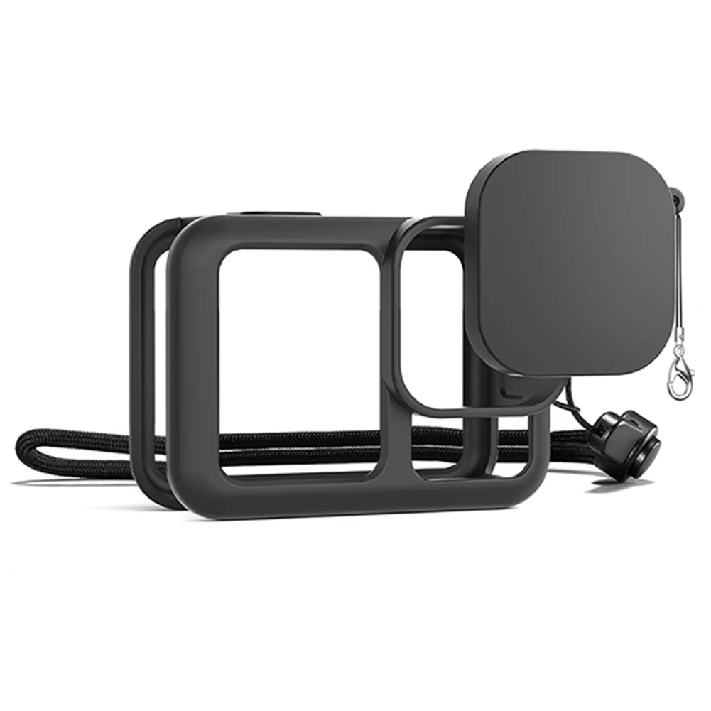 حافظة من السيليكون مع غطاء للعدسات وحبل ناعم وغطاء واقٍ مضاد للخدش لملحقات GoPro 13