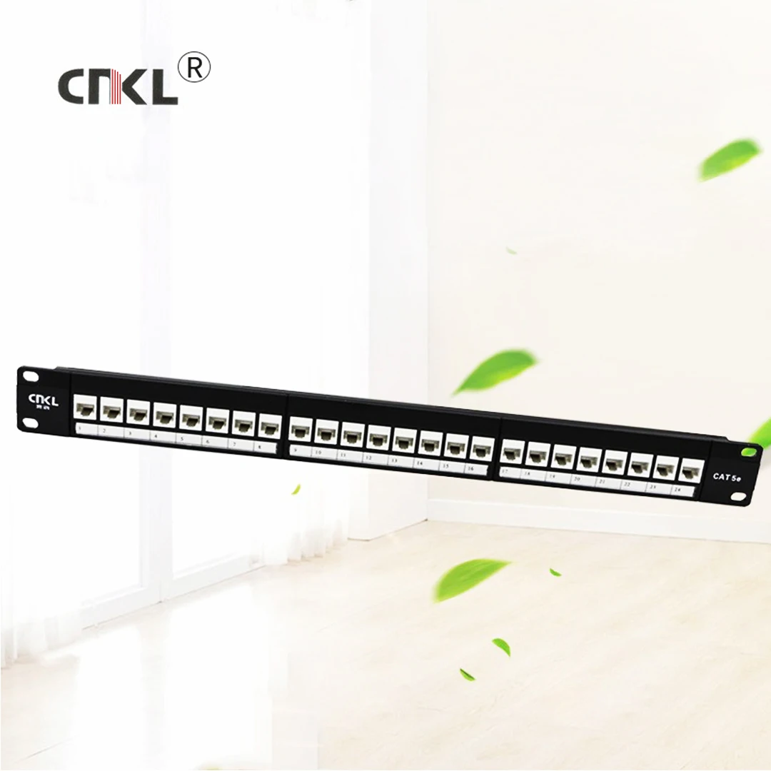 CNKL24Port UTP Cat5e Unshielded Modular Distribution Frame With Support Socket Configuration Tool-Free Keystone Jack Patch Panel