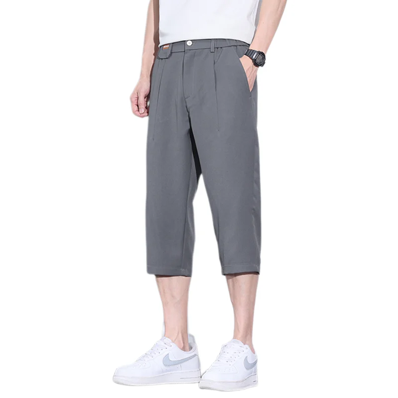 GIOIOMen's Cropped Casual Pants，2025Spring and Summer New Loose Straight Thin Men's Pants，Fashionable All-Match Cropped Trousers