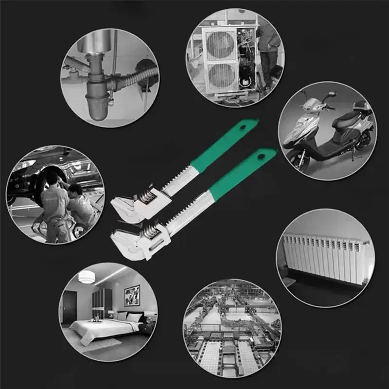 

ALIM-Versatile F-Type Adjustable Wrench Steel Multifunctional Bathroom Sink Wrench Household Large Open End Spanner Durable 280M