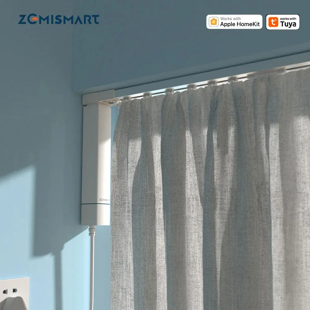 Zemismart WiFi Homekit สมาร์ทผ้าม่านมอเตอร์ที่กำหนดเอง Track Alexa Google Home Yandex Alice เสียงควบคุมม่านเวที