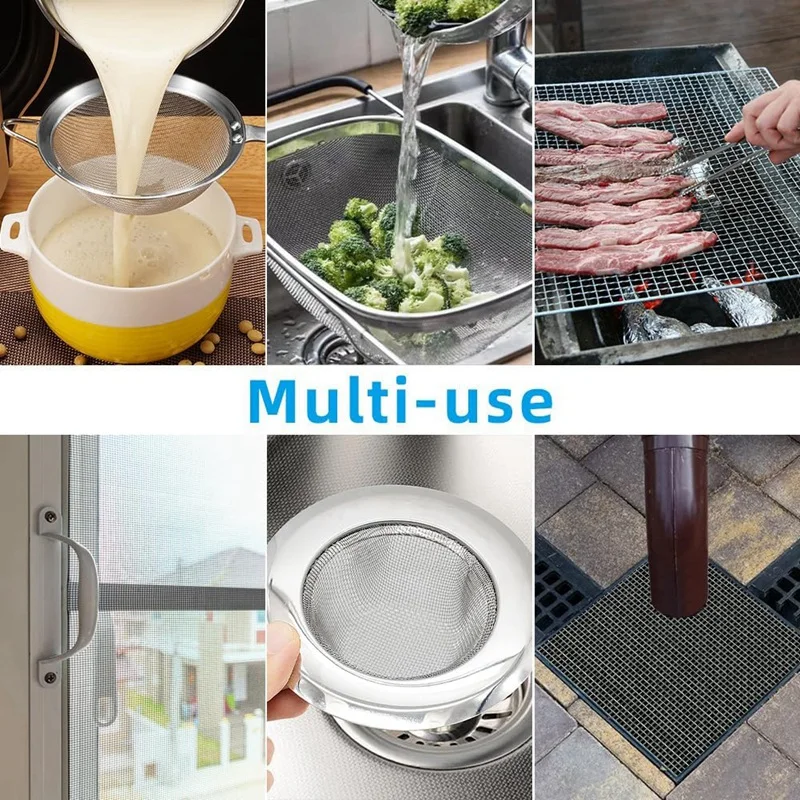 Mesh Sheet Size,20 Mesh Woven Wire Mesh Gap-Blocker Metal Filter Fine Screen Silver