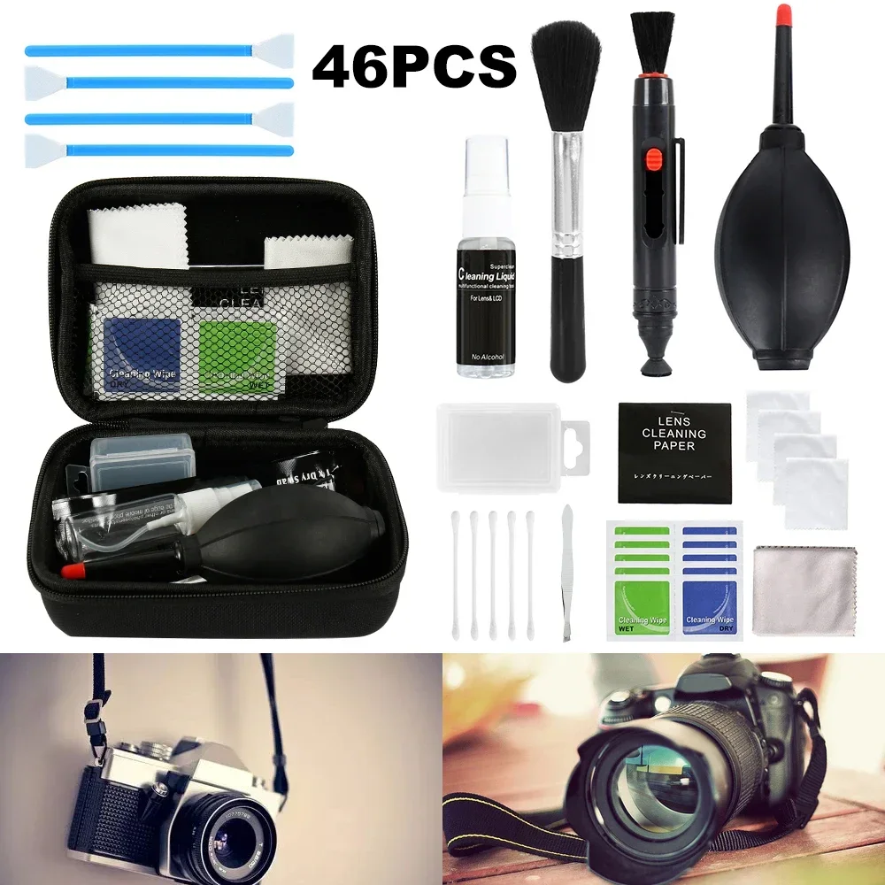 

46PCS/Set Camera Cleaner Kit DSLR Lens Digital Camera Sensor Cleaning for Sony Fujifilm Nikon Canon DSLR DV Cameras Clean Toolst