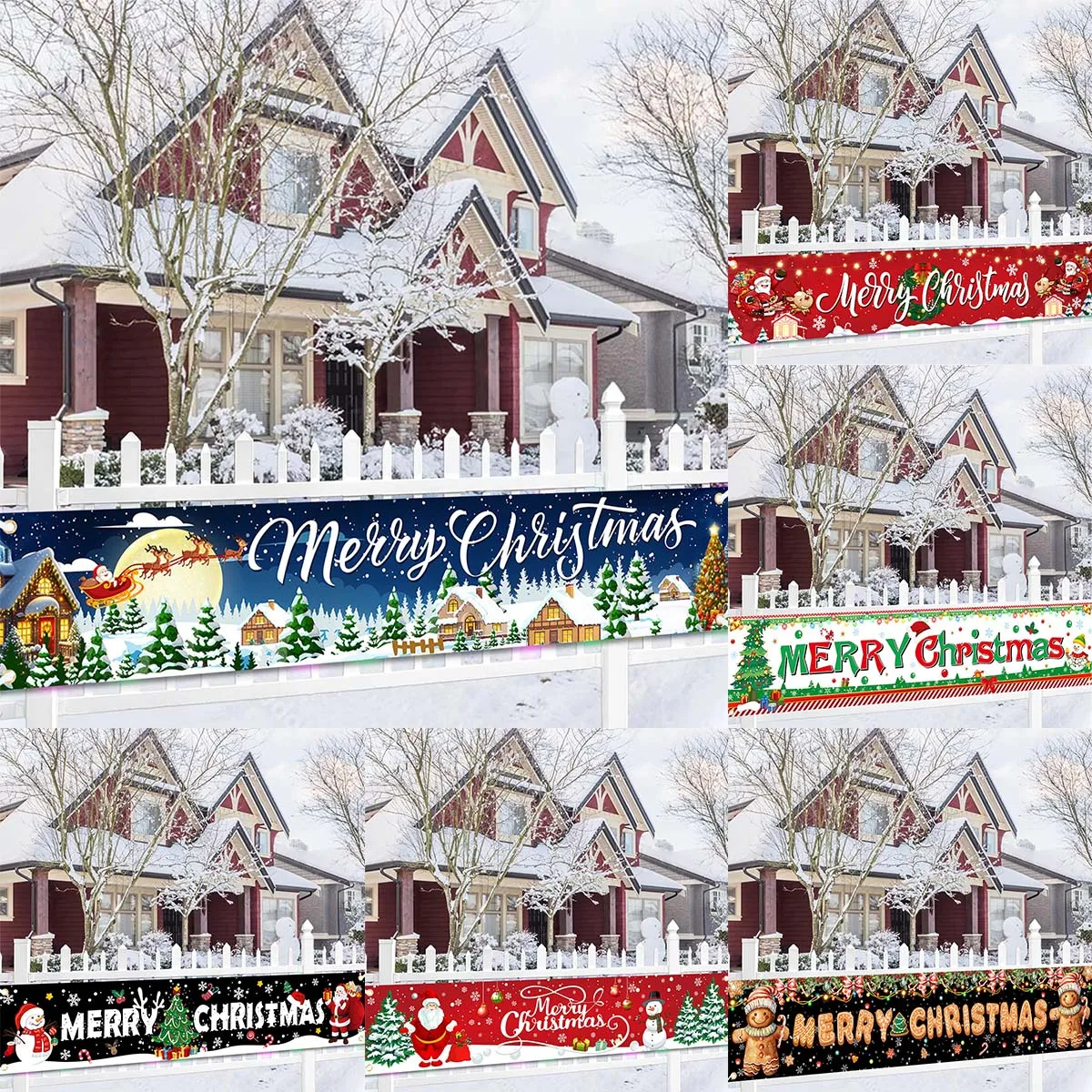 Merry Christmas Banner for Yard And Entrance Decor Christmas Outdoor Banner Flag for Home Decor 2026 Gifts Happy New Year 2027