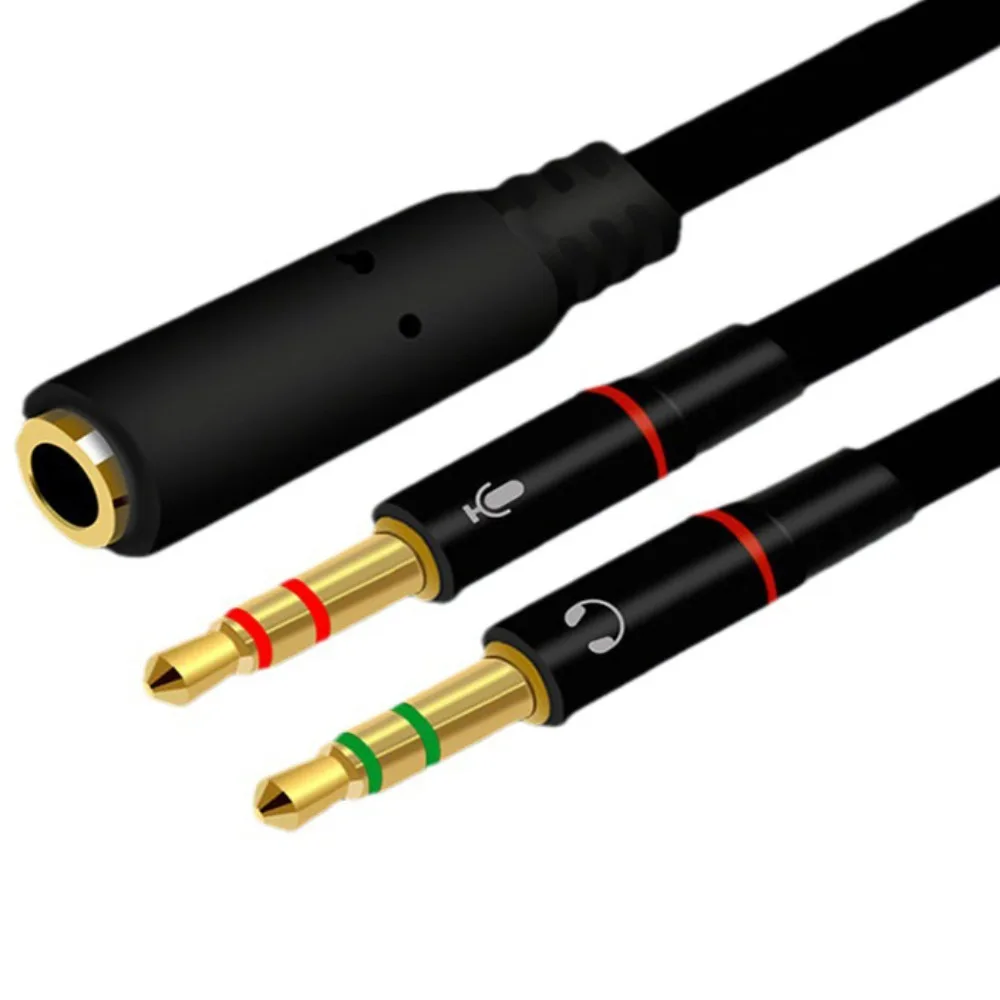 2 in 1 2 in 1 Audio Cable Converter 3.5mm Audio Splitter Cable Stereo Adapter Headphone Adapter Cable for Headset/Computer/Phone