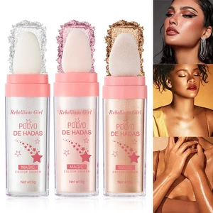 Kadınlar için pudra dolgulu parıltı, kontur, Işıltı, gölgeyi aydınlatmak, makyaj, yüz ve vücut, ayın beyazı Vücuttaki 6 büyük satış, beyaz-parlak-no. 5