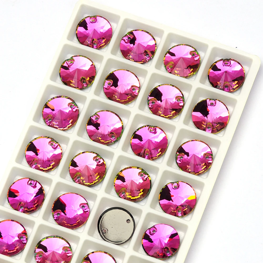 PUBRILEX Glas K9 Rivoli Runde Nähsteine mit abgeschrägten Kanten, aufnähbare Strasssteine in allen Farben für DIY-Kleidung, Kleider und Bekleidung. – Detail 17